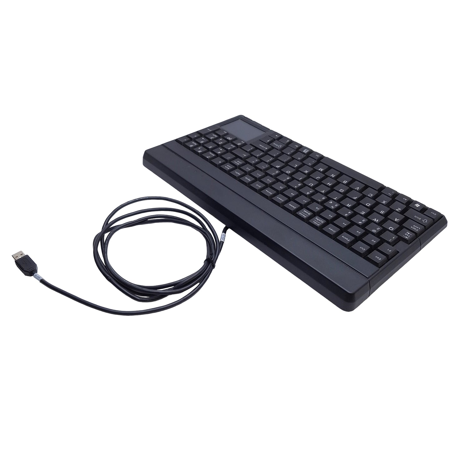 Used Cherry SPOS G86-62401EUADAA-/00 Compact Keyboard W/ Trackpad 106 Key, USB-A, 96%