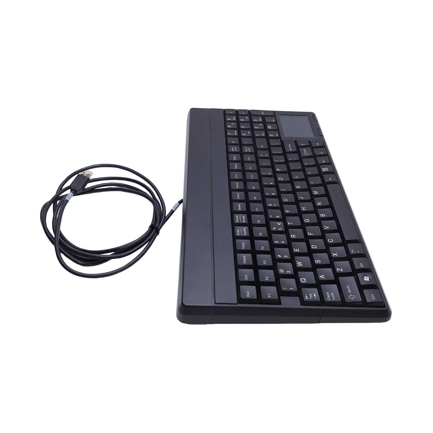 Used Cherry SPOS G86-62401EUADAA-/00 Compact Keyboard W/ Trackpad 106 Key, USB-A, 96%