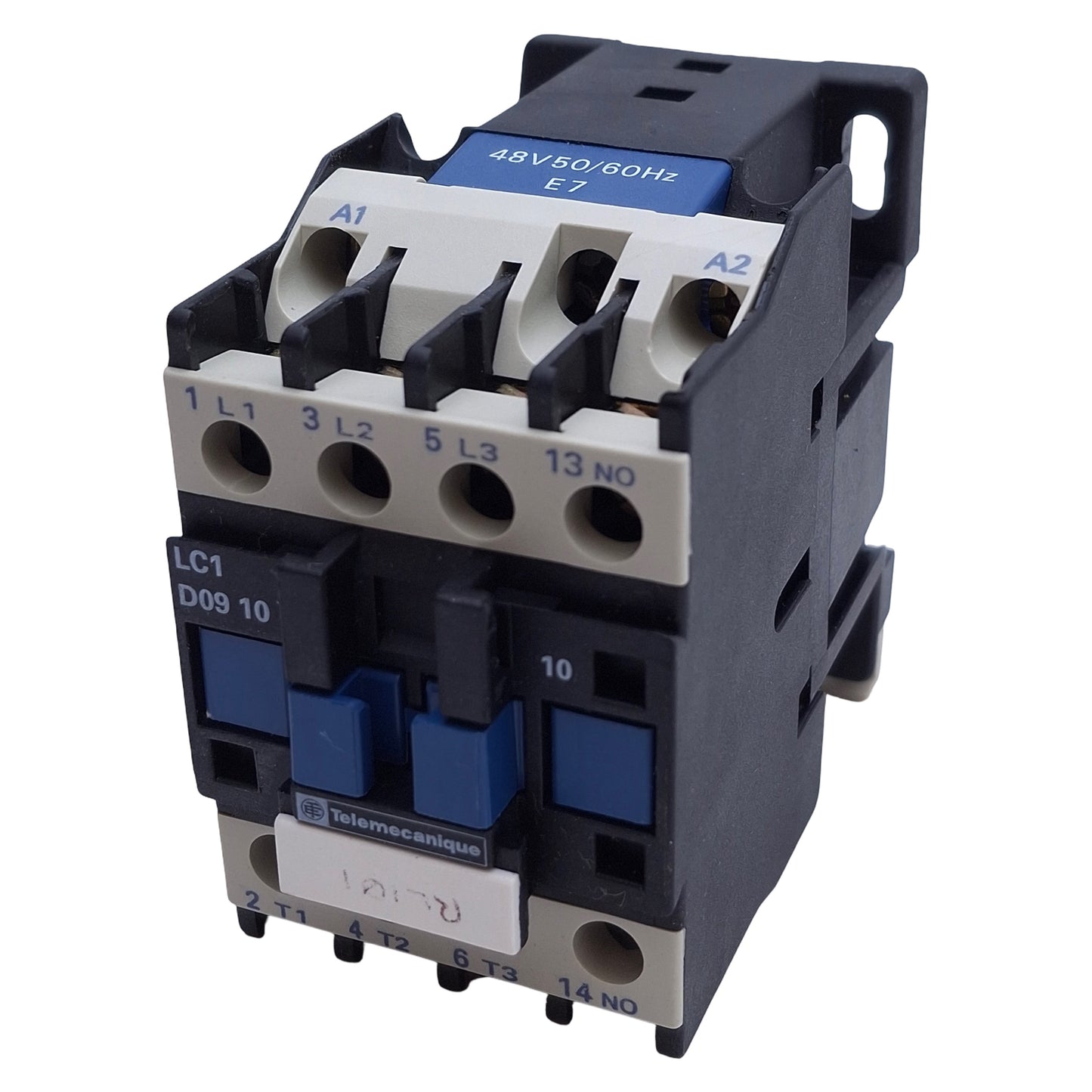 Used Telemecanique LC1D0910 Contactor 3-Poles, 25A, 600VAC, 1NO Aux, 48VAC Coil