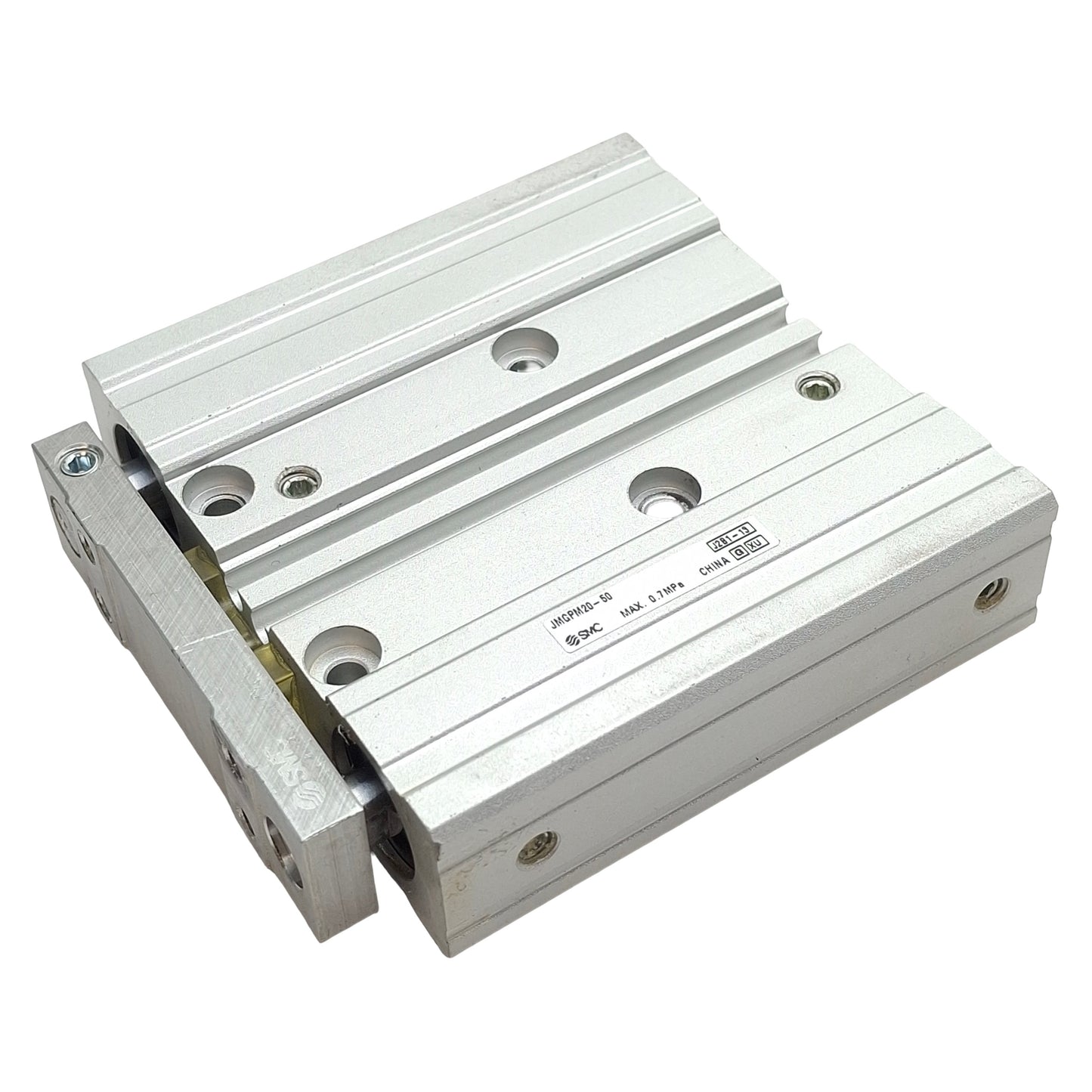 Used SMC JMGPM20-50 Compact Guided Cylinder, ø20mm Bore, 50mm Stroke, M5, 0.7MPa