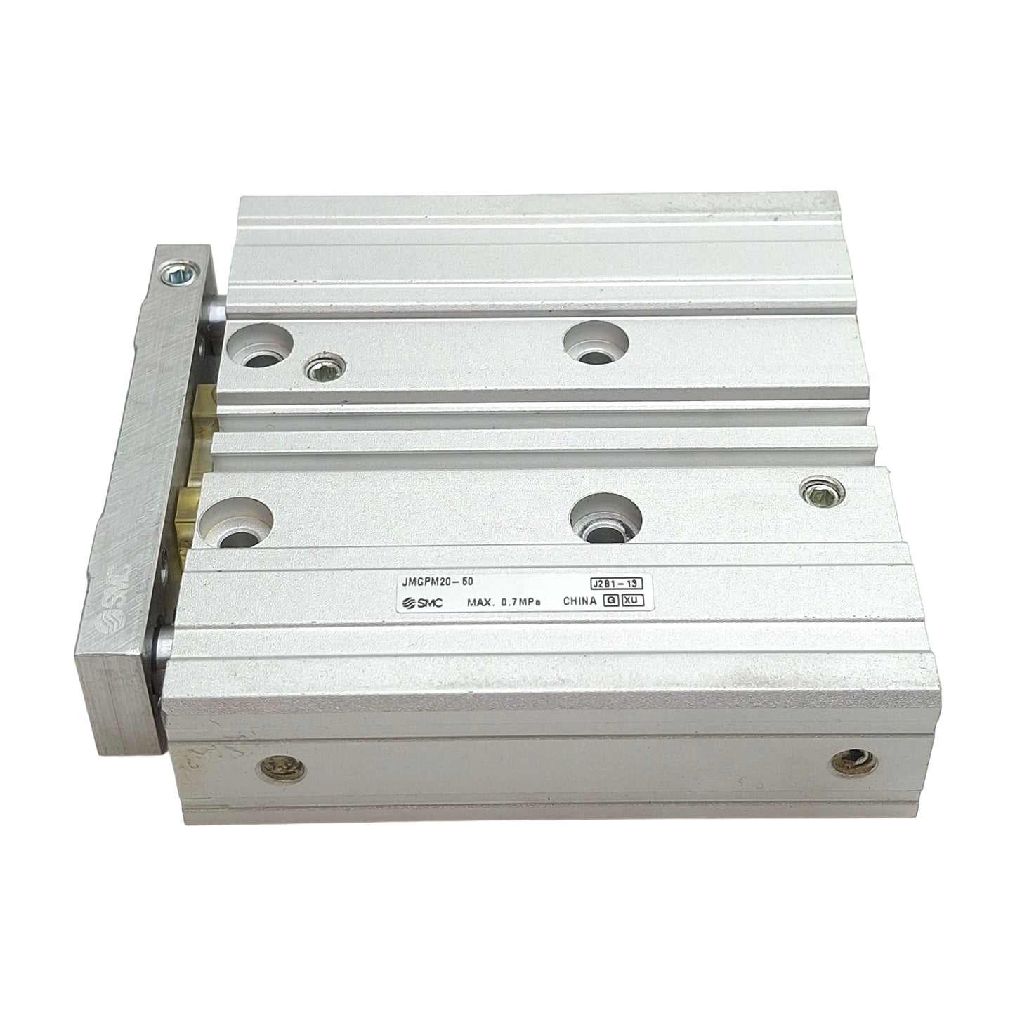Used SMC JMGPM20-50 Compact Guided Cylinder, ø20mm Bore, 50mm Stroke, M5, 0.7MPa