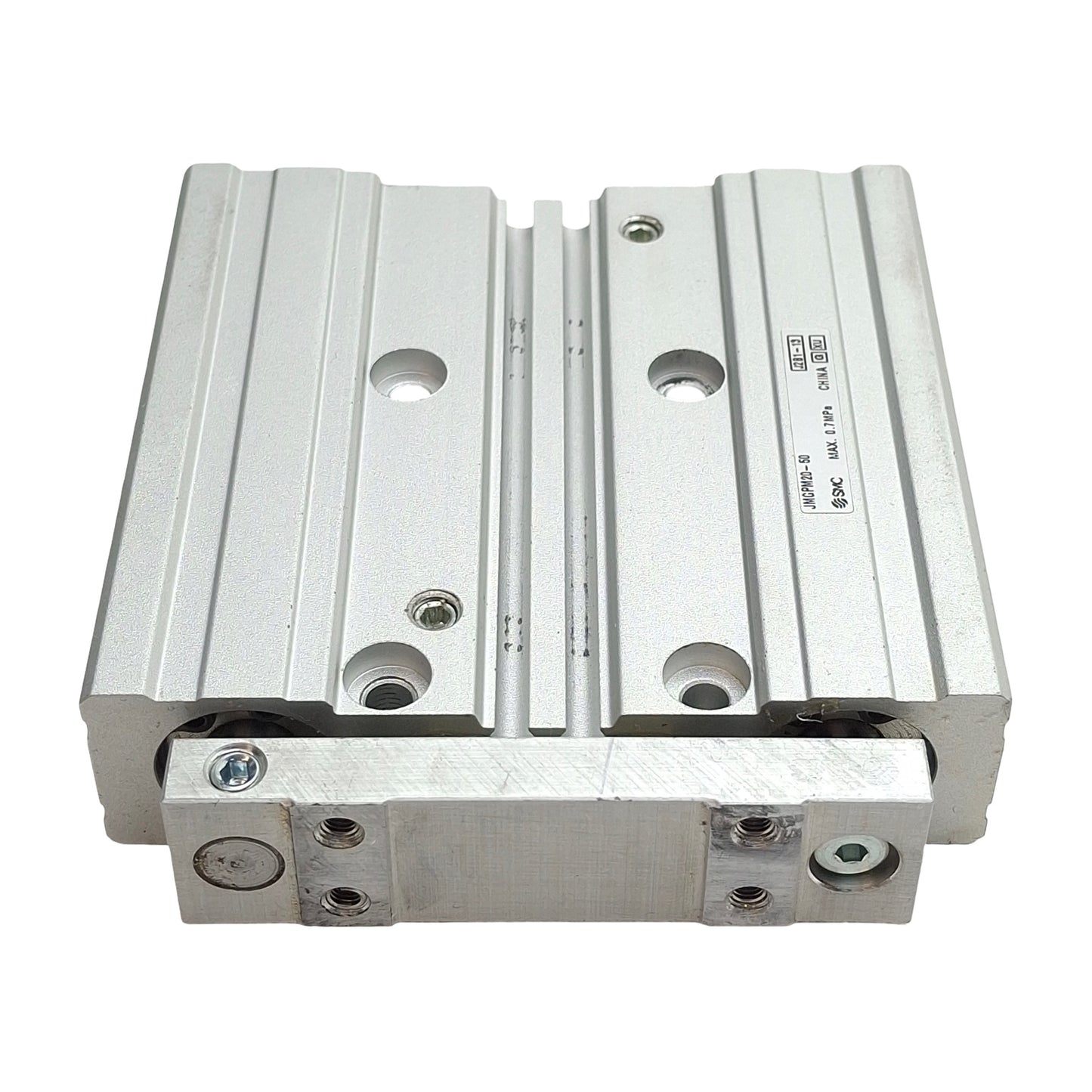 Used SMC JMGPM20-50 Compact Guided Cylinder, ø20mm Bore, 50mm Stroke, M5, 0.7MPa