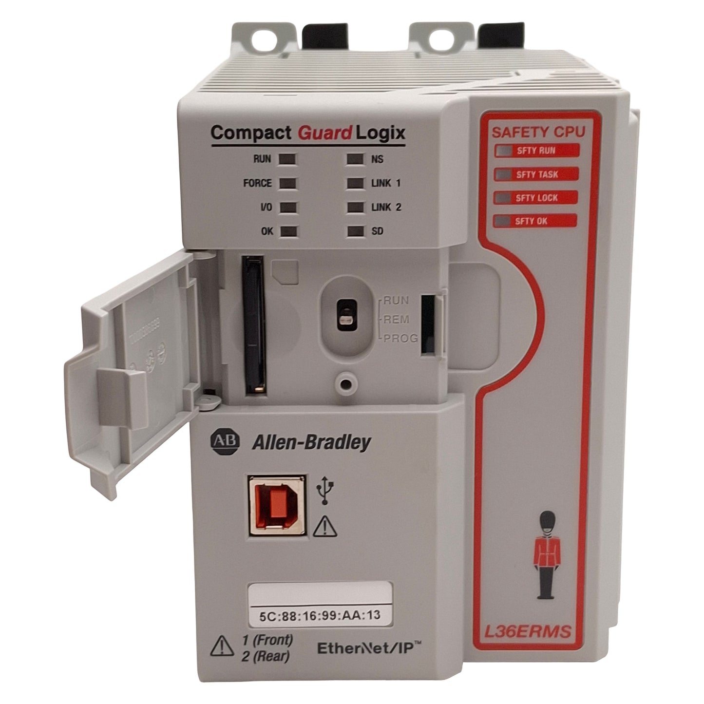 Used Allen Bradley 1769-L36ERMS 1784-SD1/A Compact GuardLogix Safety CPU, EtherNet/IP