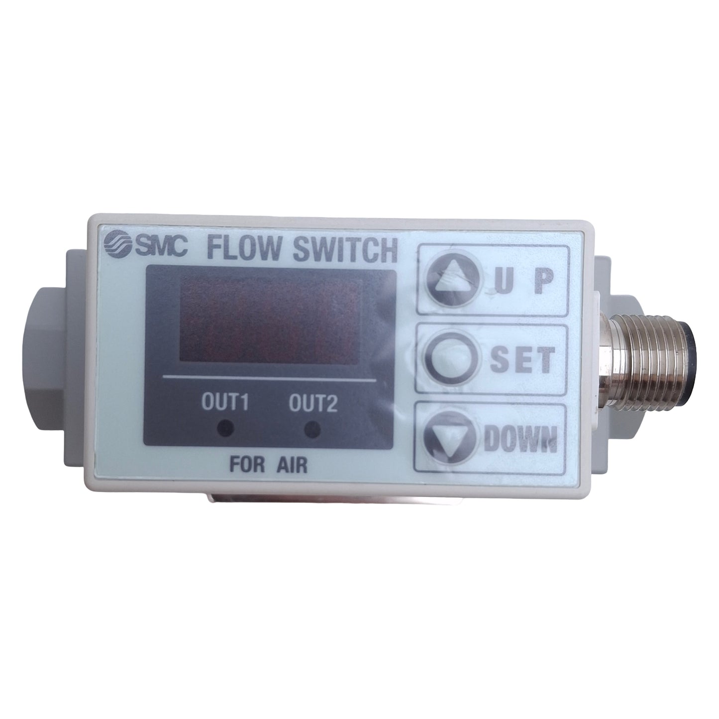 Used SMC PF2A750-N02-67 Digital Flow Switch, PNP, 5-50L/min, 1/4in NPT, 12-24VDC