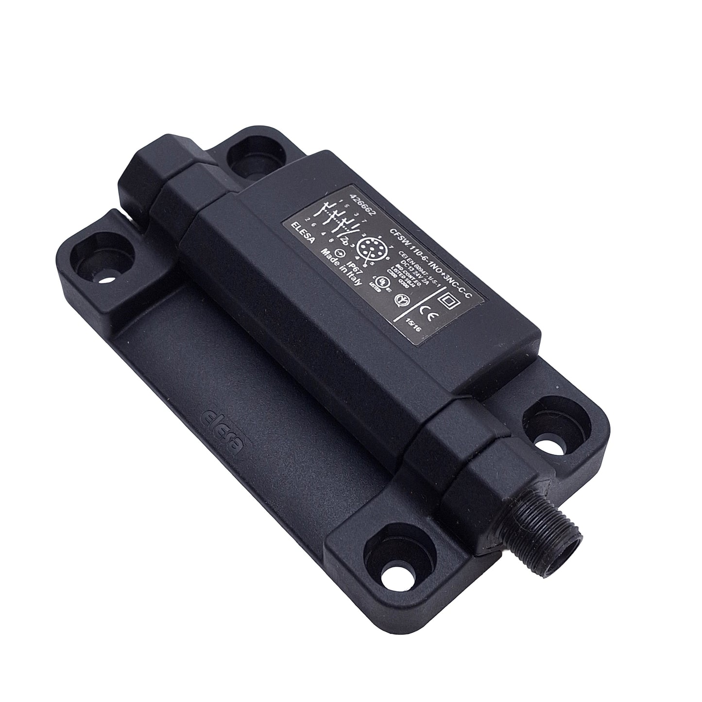 New – Open box Elesa CFSW.110-6-1NO+3NC-C-C Hinged Safety Interlock Switch 24VDC 2A, M12 8-Pin