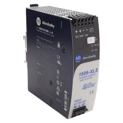 Used Allen Bradley 1606-XLS120E Power Supply, 120W, 100-240VAC Input, 24-28VDC Output
