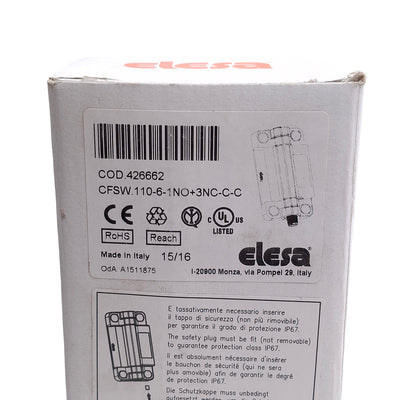 New Elesa CFSW.110-6-1NO+3NC-C-C Hinged Safety Interlock Switch 24VDC 2A, M12 8-Pin