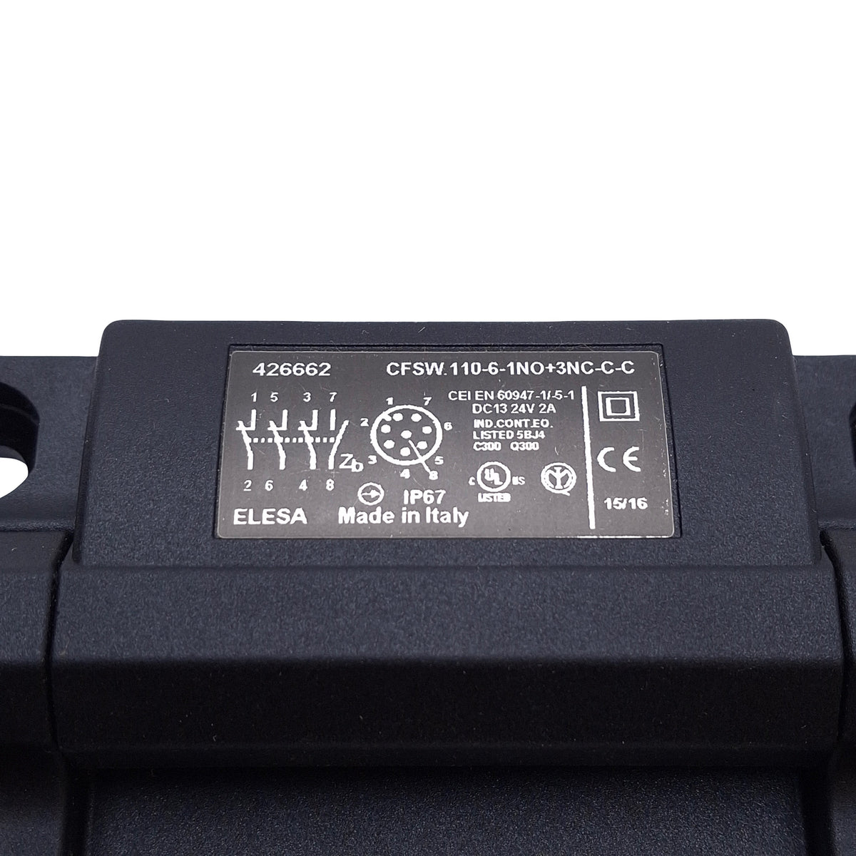 110 Inner Lock Elesa CFSW.110-6-1NO+3NC-C-C Hinged Safety Interlock Switch 24VDC 2A ...