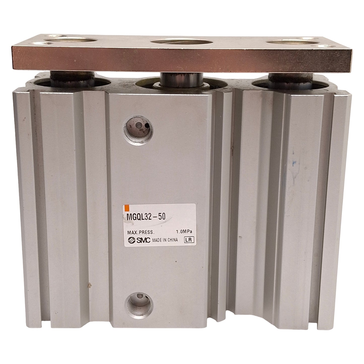 Used SMC MGQL32-50 Guided Cylinder, ø32mm Bore, 50mm Stroke, 0.1-1.0MPa, Rc1/8 Ports