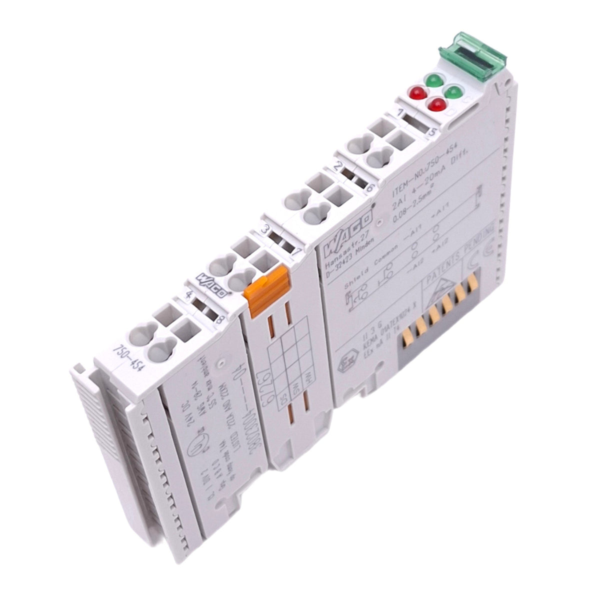 Used WAGO 750-454 Differential Input Module for 750 I/O, 2-Channel Analog 4-20mA, 5V