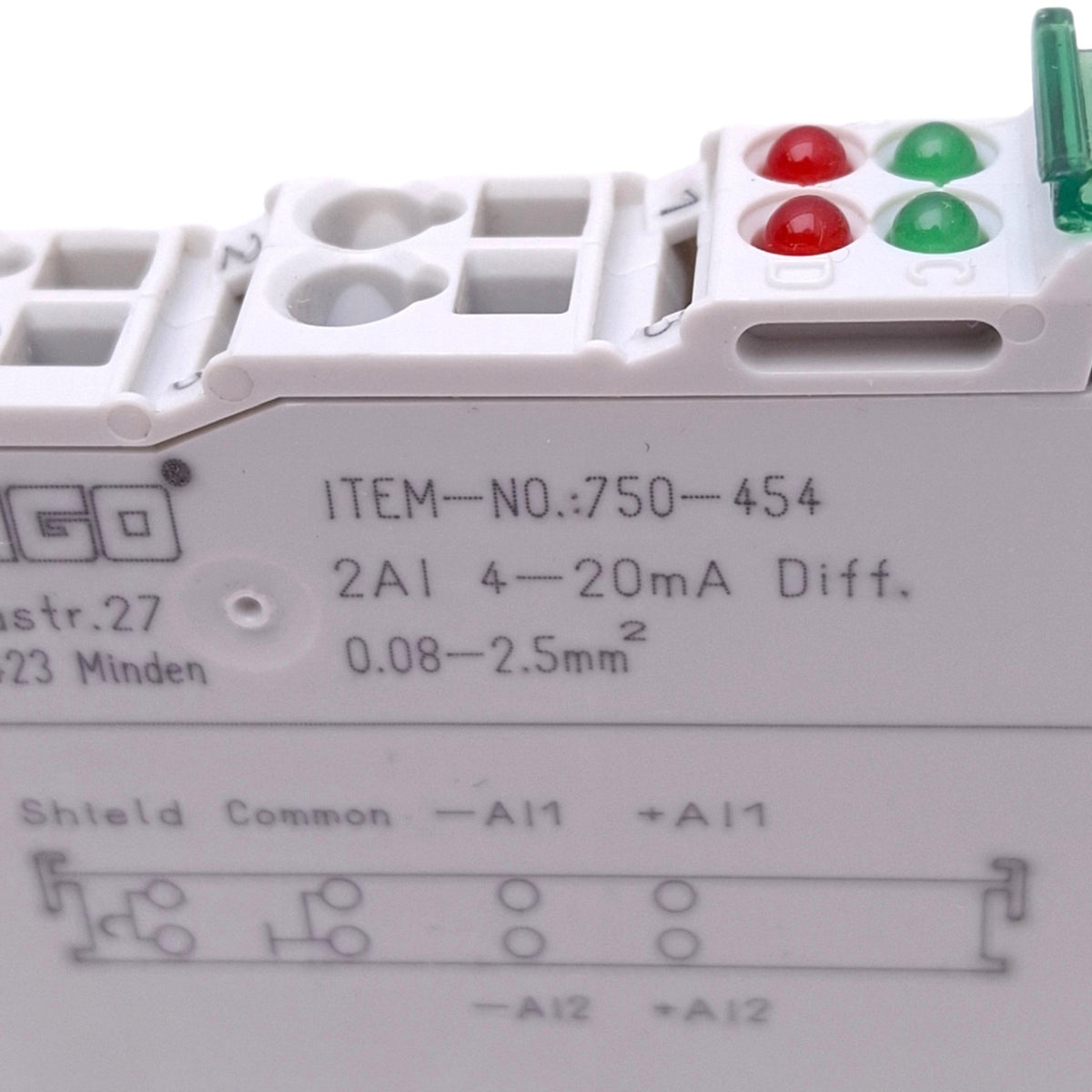 Used WAGO 750-454 Differential Input Module for 750 I/O, 2-Channel Analog 4-20mA, 5V