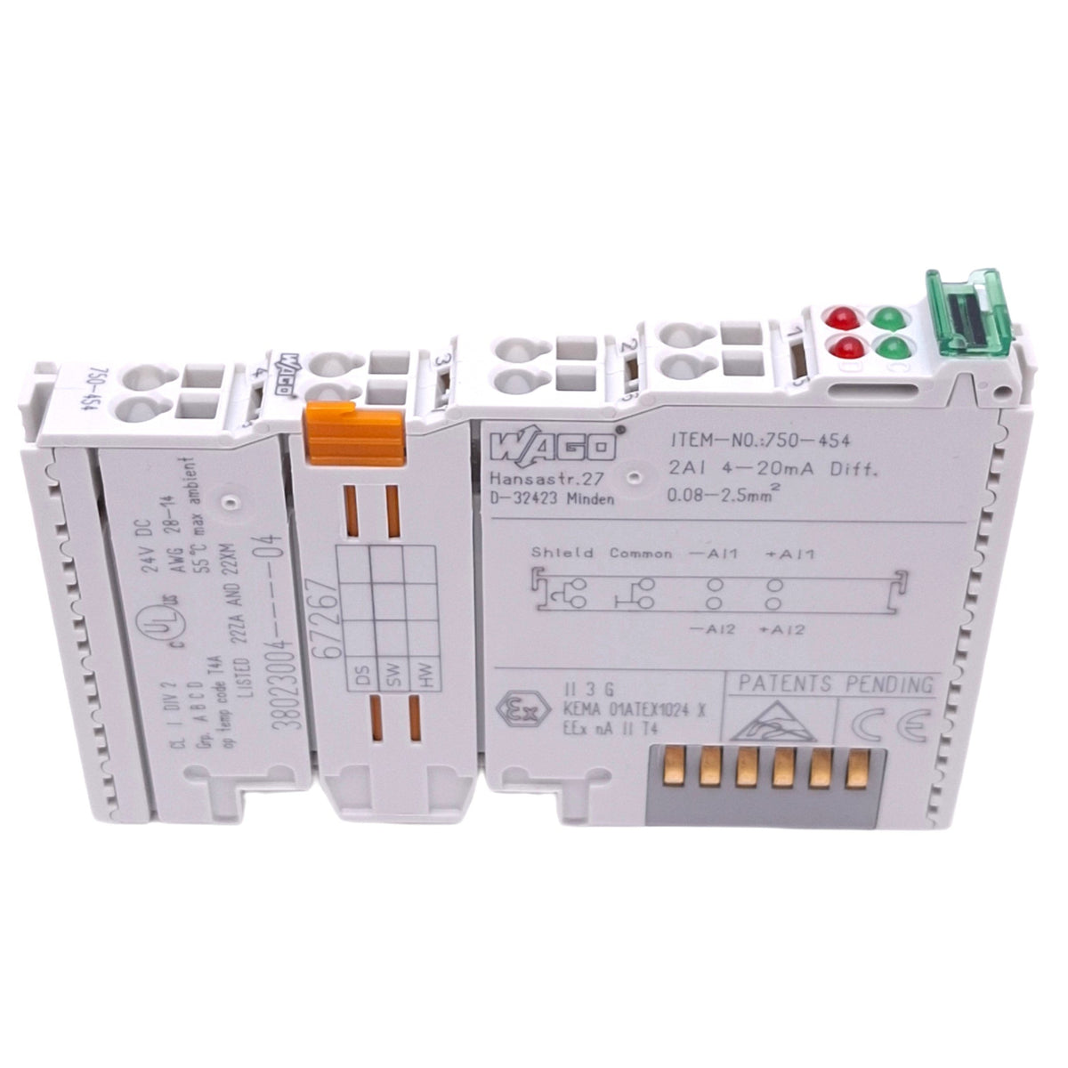 Used WAGO 750-454 Differential Input Module for 750 I/O, 2-Channel Analog 4-20mA, 5V