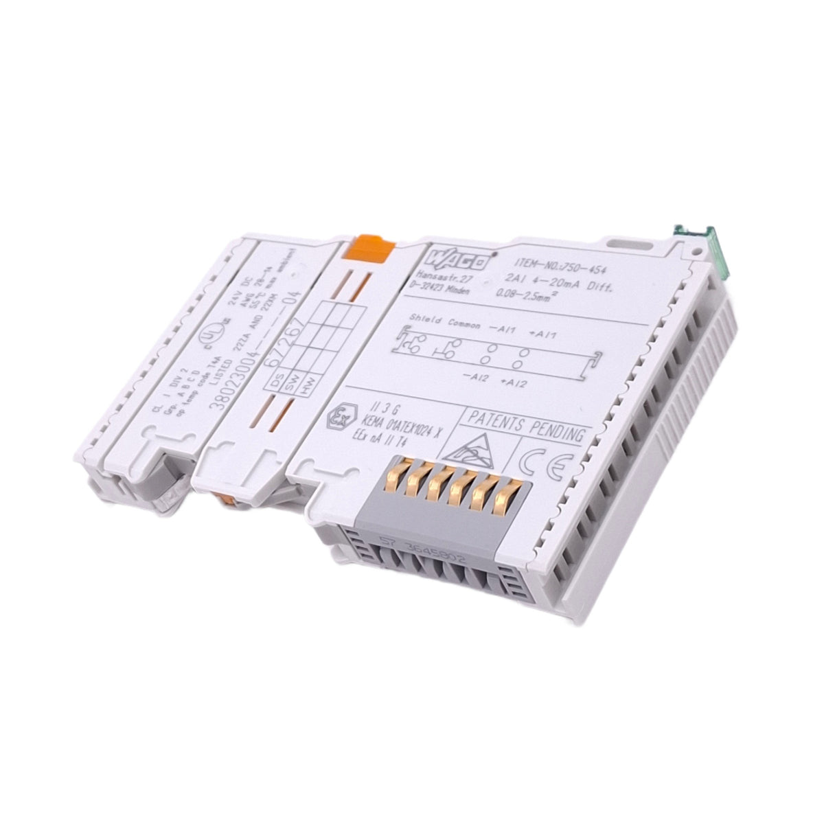Used WAGO 750-454 Differential Input Module for 750 I/O, 2-Channel Analog 4-20mA, 5V