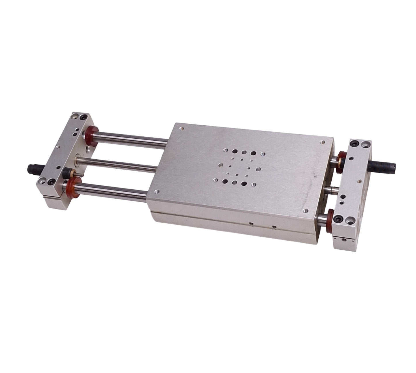 Used Destaco DLB-12-L-B-4 Pneumatic Linear Base Slide, 12mm Bore, 4in Stroke, 145psi