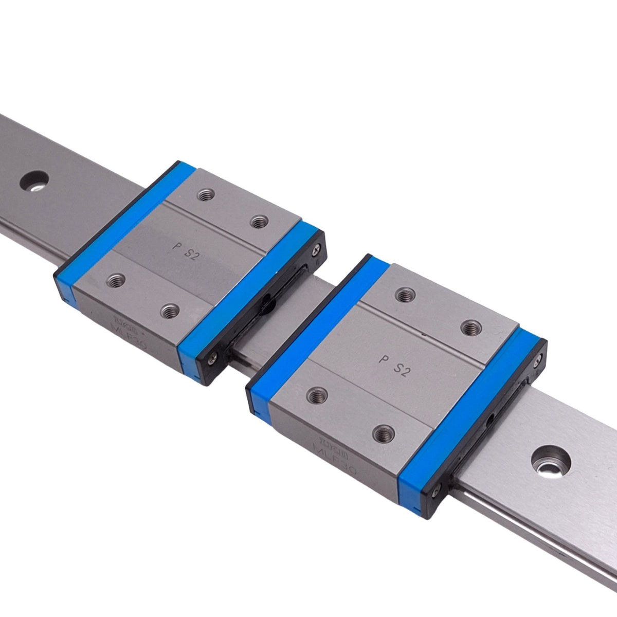 Used IKO MLF30 (2x) Linear Guide Blocks w/ LWLF30B 545x30mm Rail, 8440N Max, M4