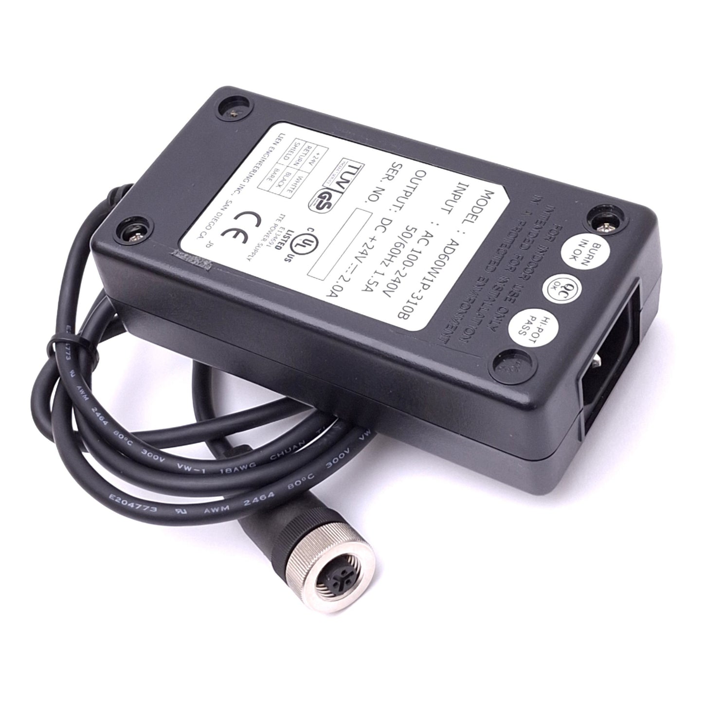 Used Microscan AD60W1P-310B Power Adapter for MS Scanners, 100-240VAC In, 24VDC Out