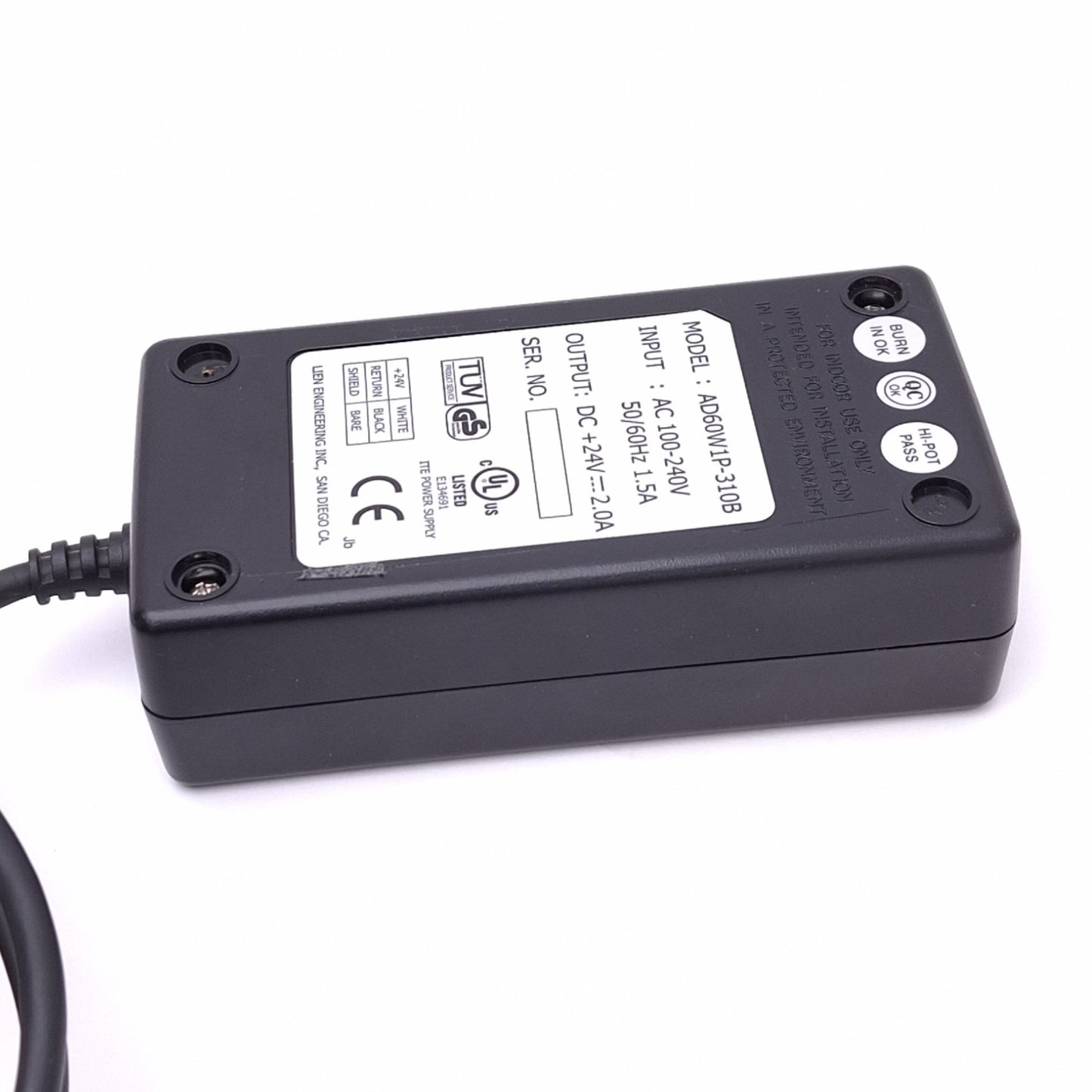 Used Microscan AD60W1P-310B Power Adapter for MS Scanners, 100-240VAC In, 24VDC Out