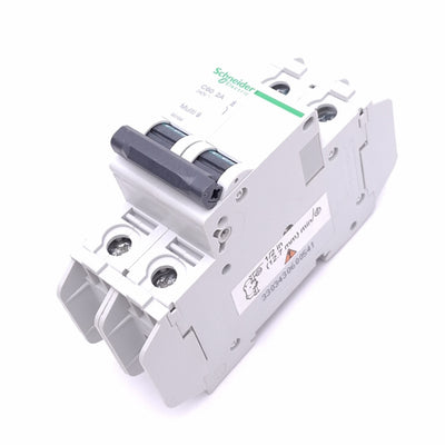 New Schneider Electric 60154 Multi9 Circuit Breaker, 2-Pole 2A, 240VAC, DIN Rail