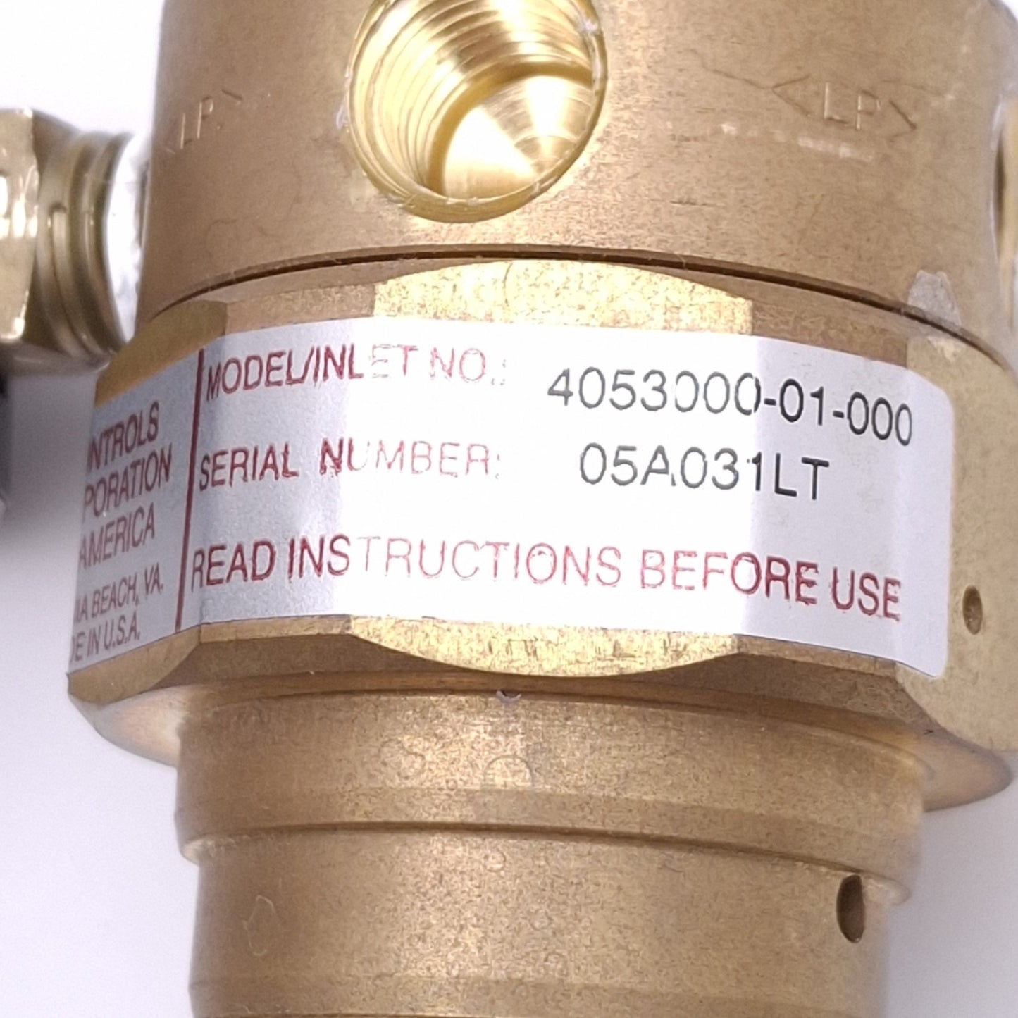 Used Concoa 4053000-01-000 Pressure Regulator, 0-100psi Set, 3000psi Max, 1/4in NPT