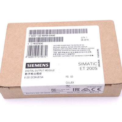 New Siemens 6ES7132-4BF00-0AA0 Digital Output Module for SIMATIC ET 200S, 8DO 24V