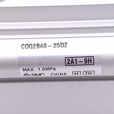 New SMC CDQ2B40-25DZ Compact Cylinder, 40mm Bore, 25mm Stroke, Rc 1/8in, 1.0MPa