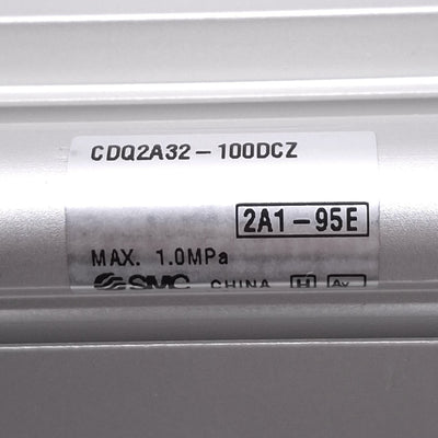 New SMC CDQ2A32-100DCZ Compact Cylinder, 32mm Bore, 100mm Stroke, Rc 1/8in, 1.0MPa