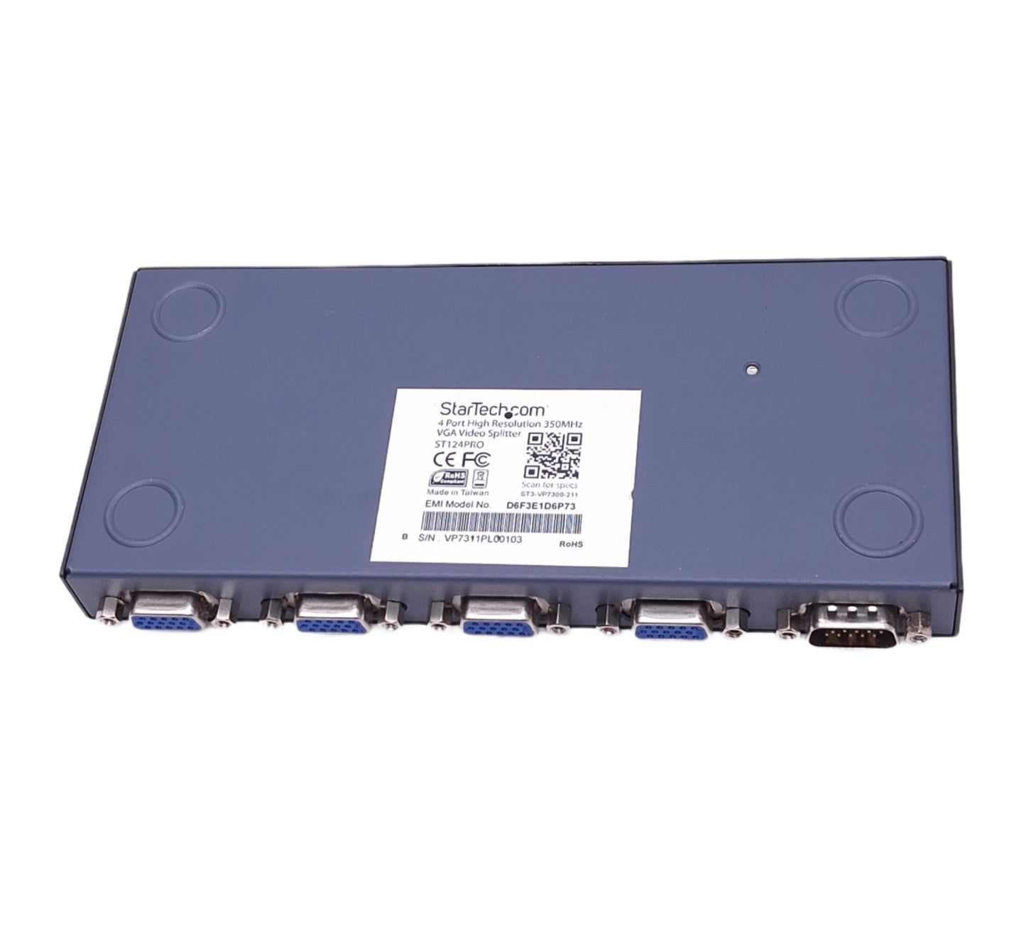 Used StarTech ST124PRO 4-Channel VGA Video Splitter, 1-VGA In, 4-VGA Out, 5VDC