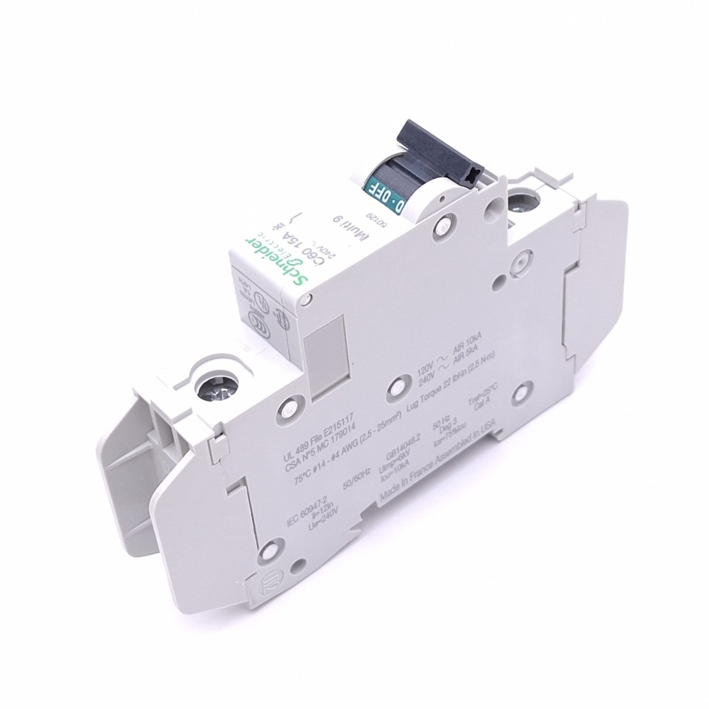 New Schneider Electric 60129 Multi9 C60 Circuit Breaker, 1-Pole 15A, 240VAC