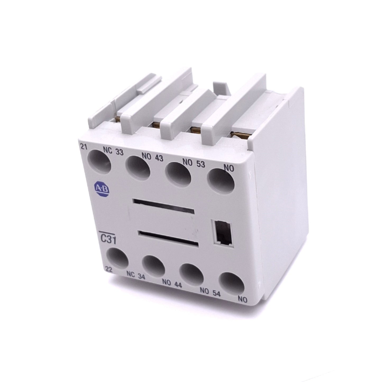 New – Open box Allen Bradley 100-FC31 Auxiliary Contact Block, 1NC 3NO, 600VAC 10A Max