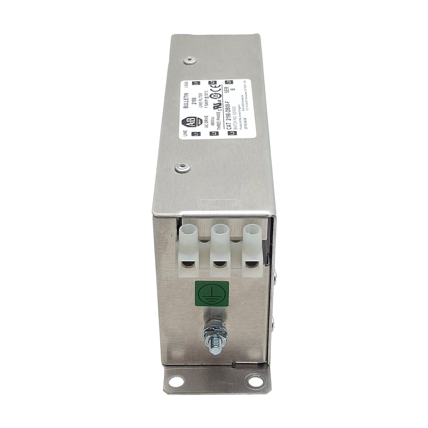 Used Allen Bradley 2198-DB08-F Kinetix 5500 Three-Phase Line Filter, 7.5A 480VAC