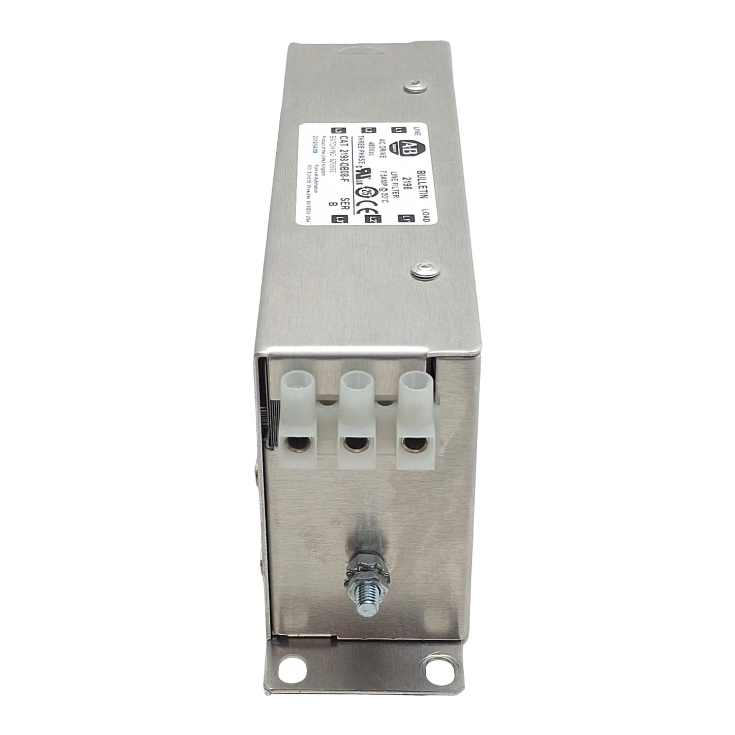 Used Allen Bradley 2198-DB08-F Kinetix 5500 Three-Phase Line Filter, 7.5A 480VAC
