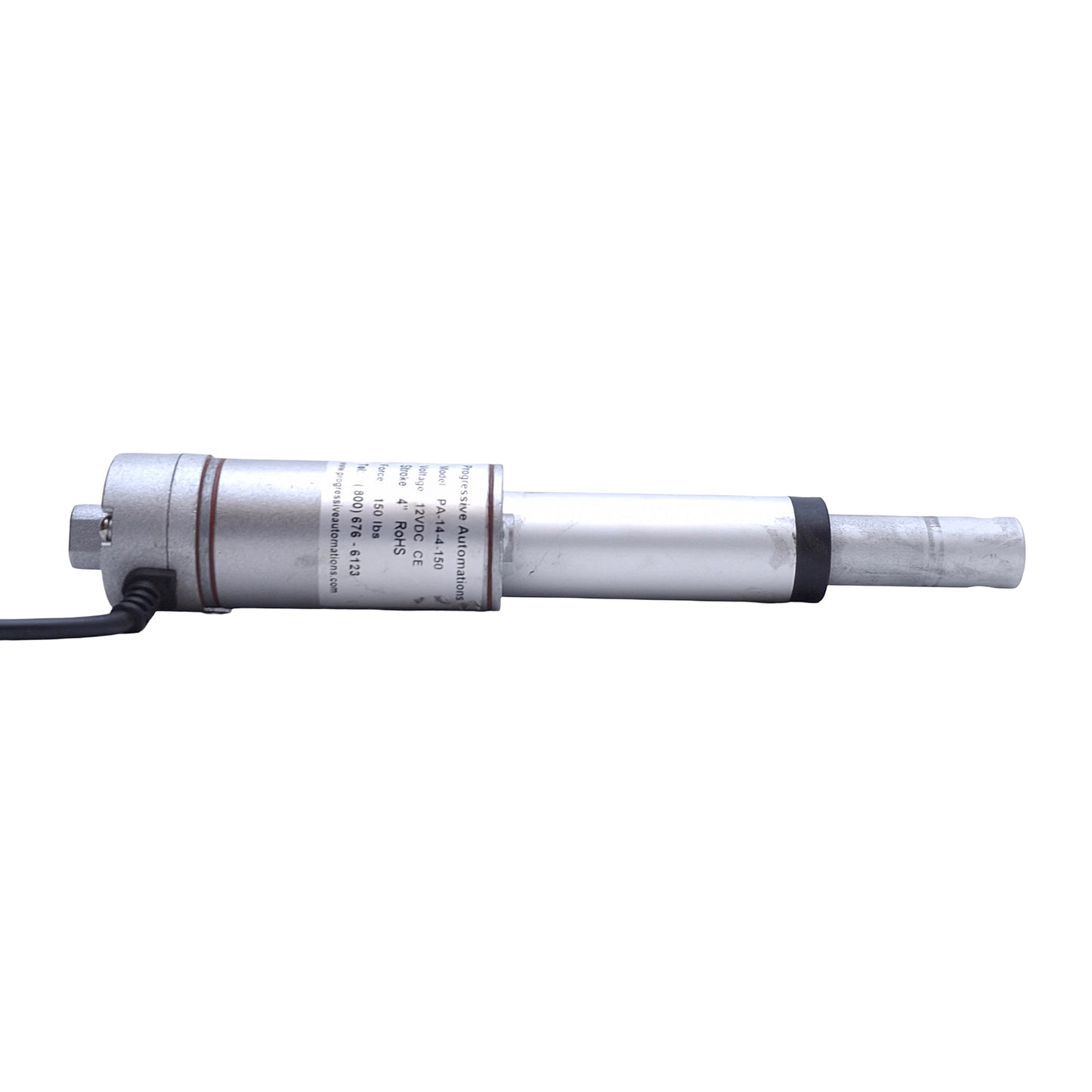 Used Progressive Automations PA-14-4-150 Mini Linear Actuator 4" Stroke, Flying Leads