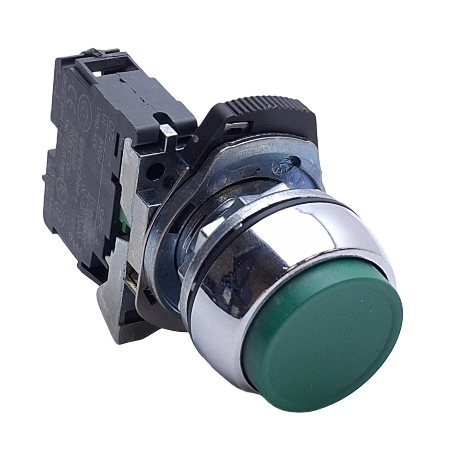 Used Allen Bradley 800FM-E3 Pushbutton Switch, Extended, Green, 1NO, 600V 10A, 22mm