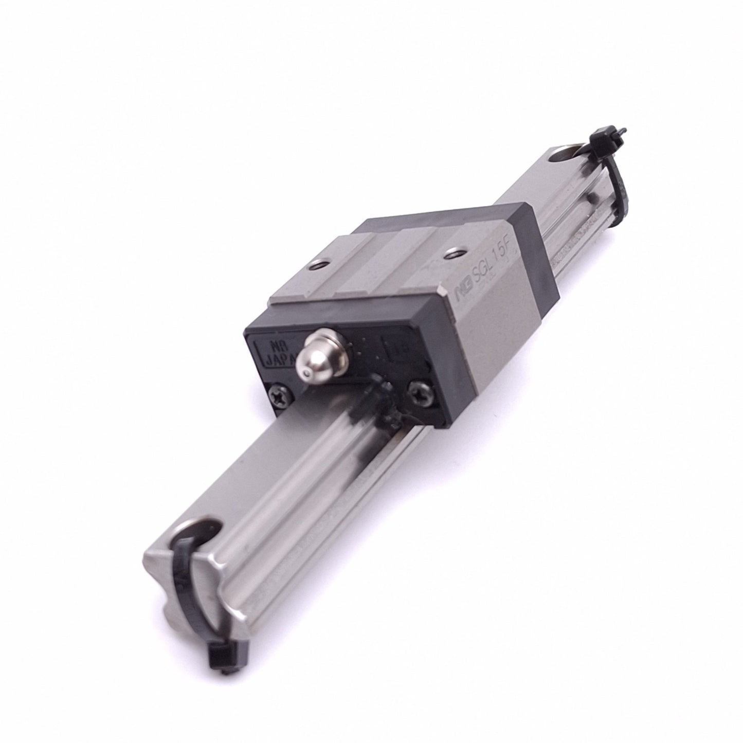 Used Nippon Bearing SGL15F Linear Bearing Slide Guide w/ 15x130mm Rail, 9.45kN Max