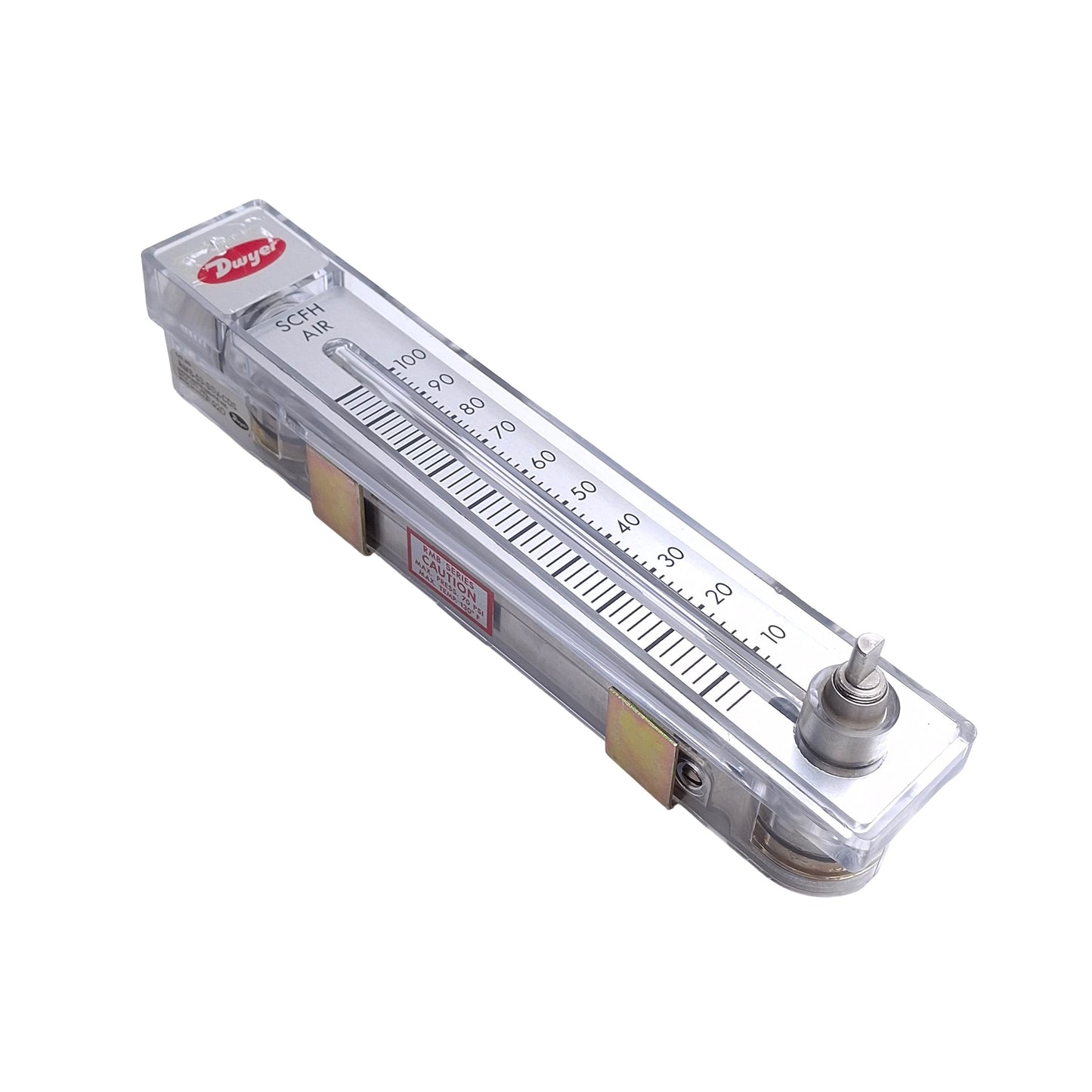 Used Dwyer RMB-53-SSV-CDS Air Flowmeter, Range: 10-100 SCFH, 1/4" NPT, *No Knob*