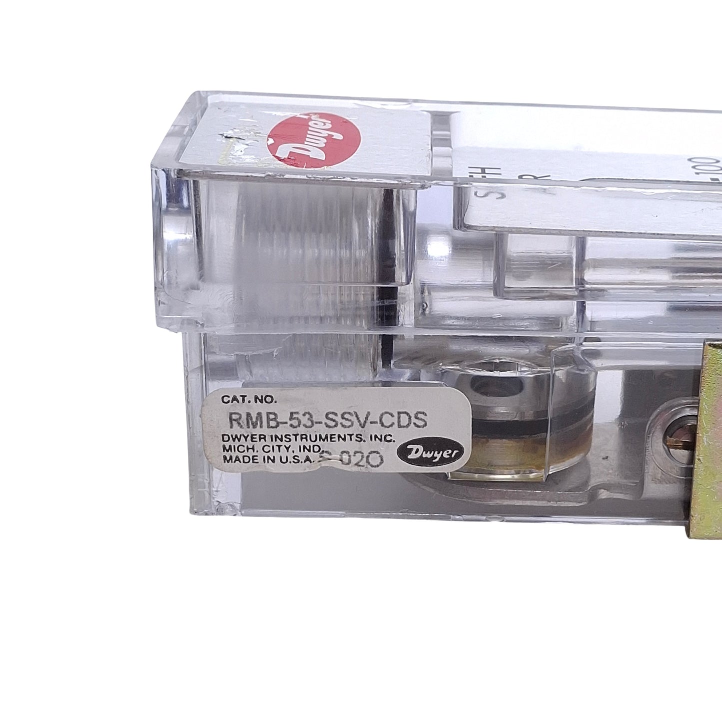 Used Dwyer RMB-53-SSV-CDS Air Flowmeter, Range: 10-100 SCFH, 1/4" NPT, *No Knob*