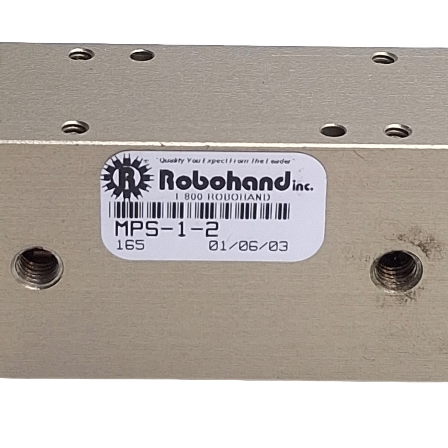 Used Robohand MPS-1-2 Mini Dual-V Roller Bearing Ball Rail Thruster Slide 1" Stroke