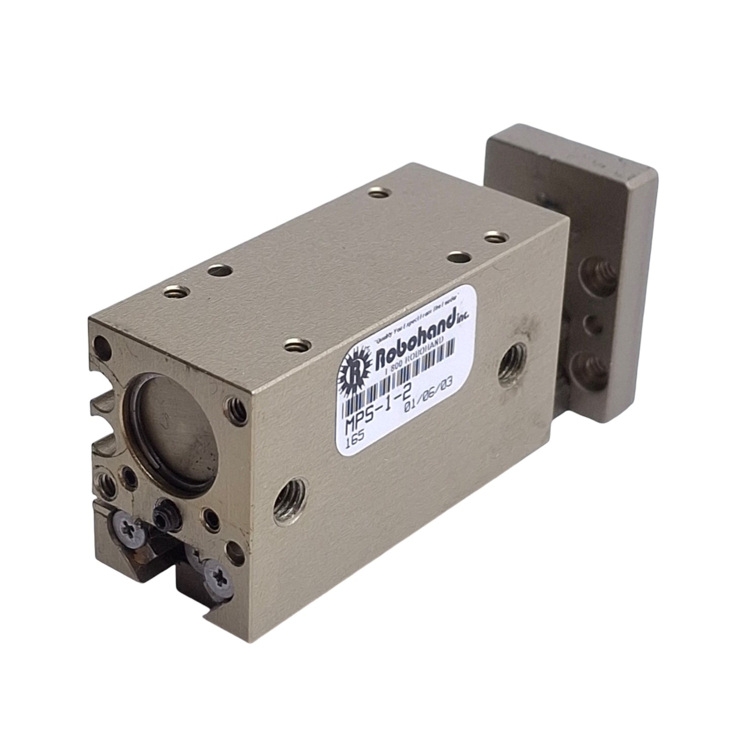 Used Robohand MPS-1-2 Mini Dual-V Roller Bearing Ball Rail Thruster Slide 1" Stroke
