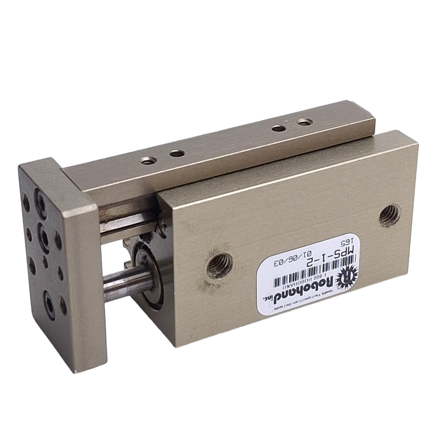 Used Robohand MPS-1-2 Mini Dual-V Roller Bearing Ball Rail Thruster Slide 1" Stroke