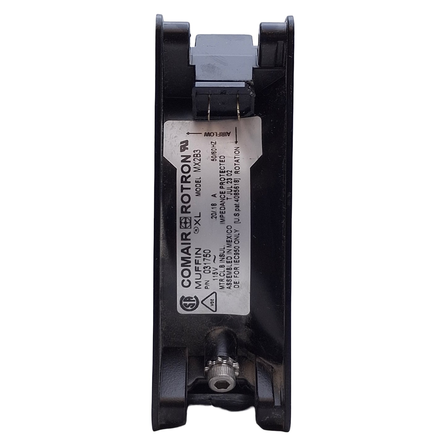 Used Comair Rotron MX2B3 031750 Muffin XL Fan, 115VAC, 120x39mm, 3100RPM, 105CFM