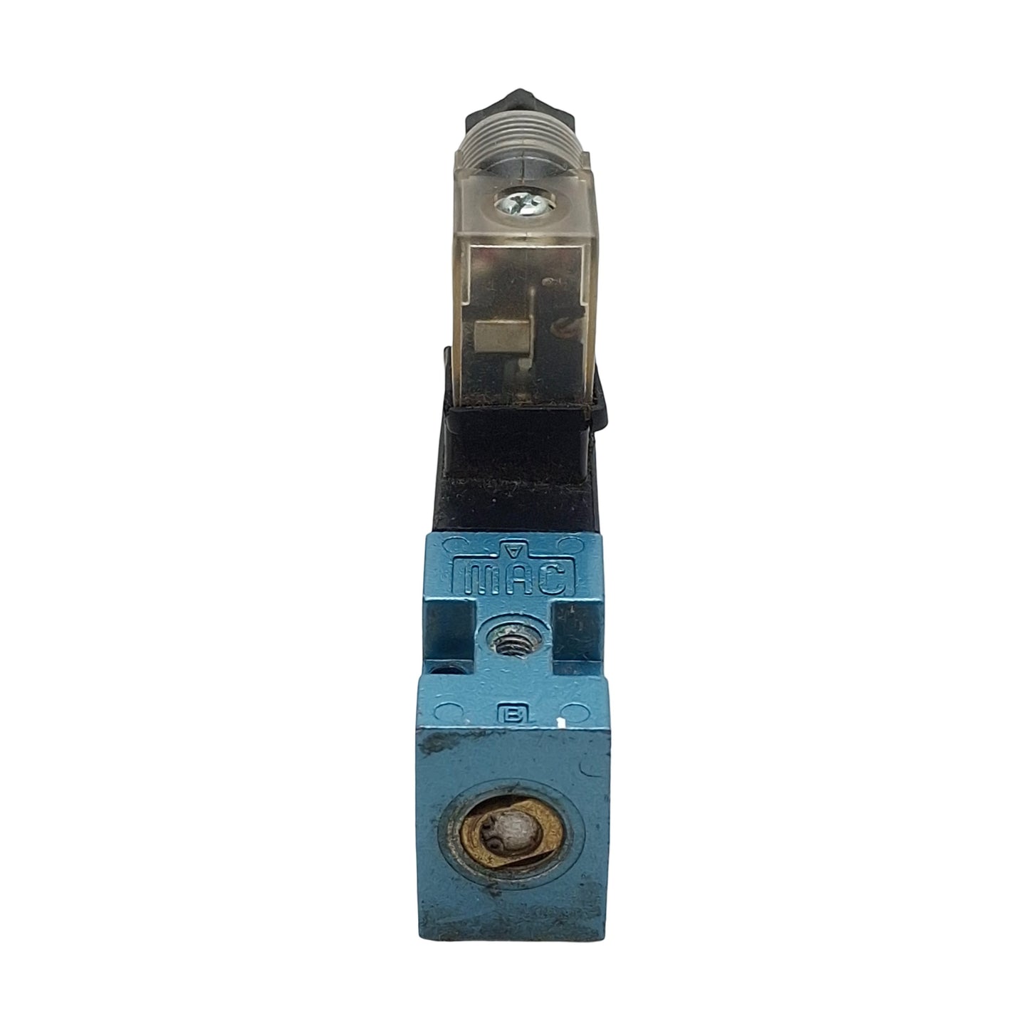 Used Mac 45A-MAJ-DDAJ-1KD Solenoid Valve, 4/2-Way, #10-32, Vac-120psi, 24VDC Coil