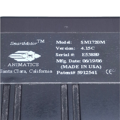 Used Animatics SM1720M Smart Motor 0.15HP, 35oz-in Torque, 8,700RPM, 20-48VDC