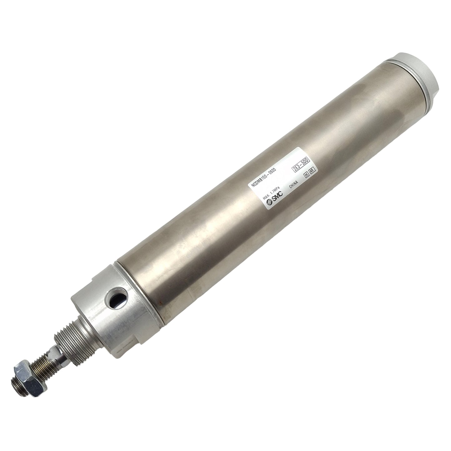 Used SMC NCDMB150-0600 Pneumatic Cylinder ø1-1/2in Bore, 6in Stroke, 1/8in NPT 1.7MPa