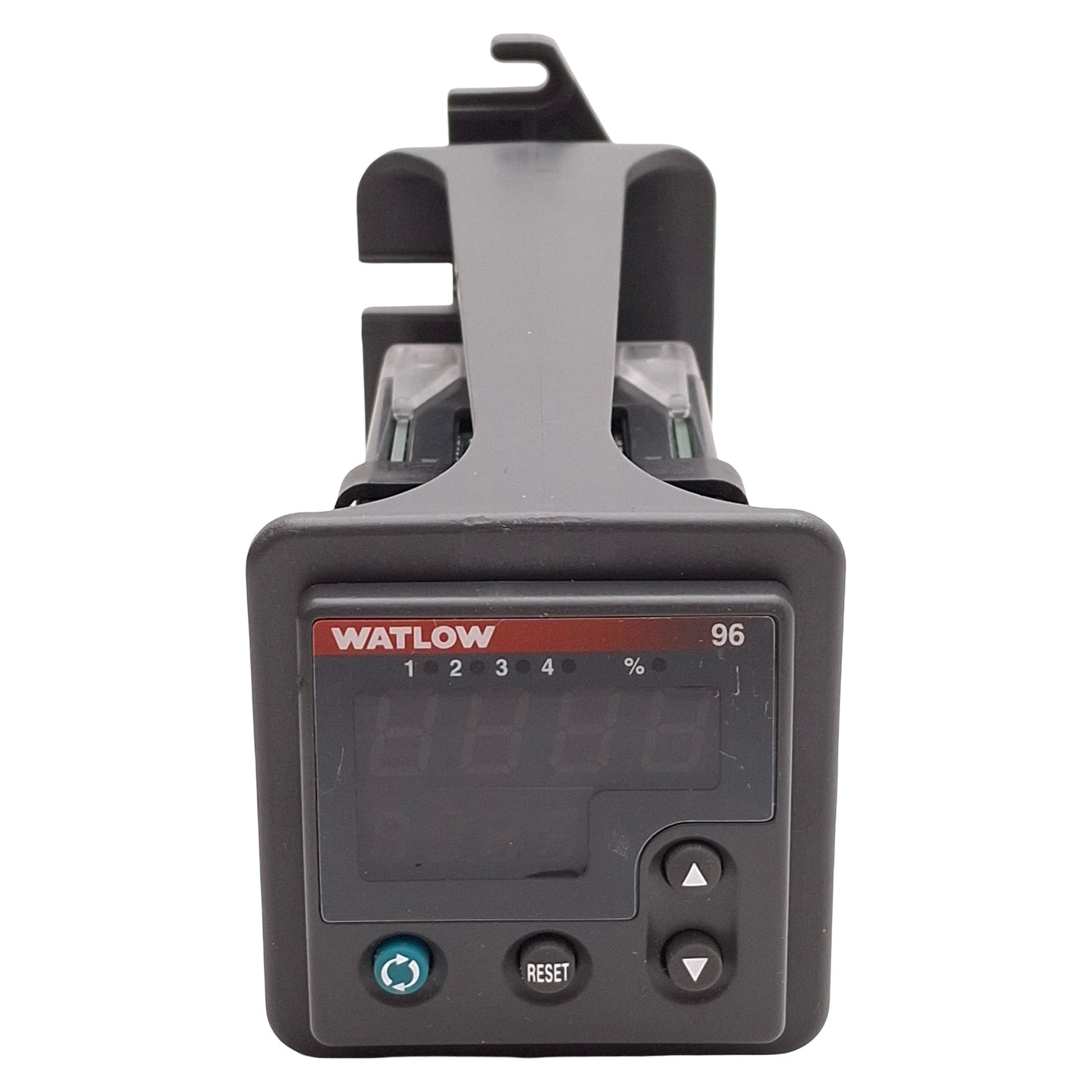 Used Watlow 96B0-FCAU-00RG Temperature Controller w/ Bracket, 24-28VAC/DC, 1/16 DIN