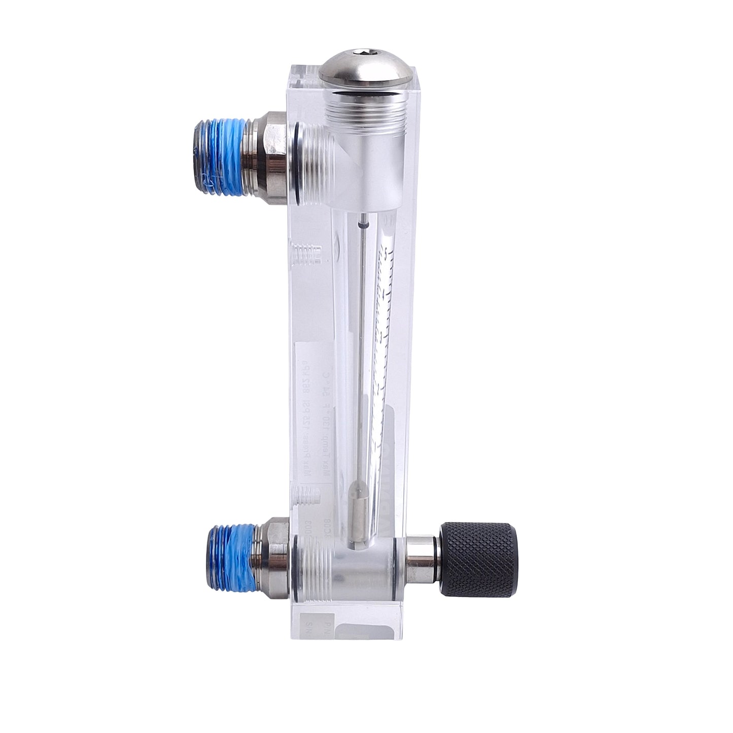 Used King Instruments 75303123C08 Acrylic Flowmeter, 1/2in NPT, 1-5 GPM Water, 125psi