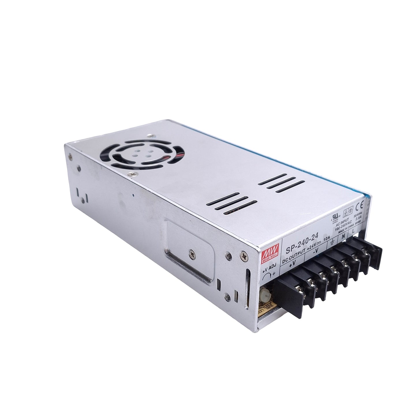 Used Mean Well SP-240-24 Power Supply, 100-240VAC 3.6A Input, 24VDC 10A Output, 240W