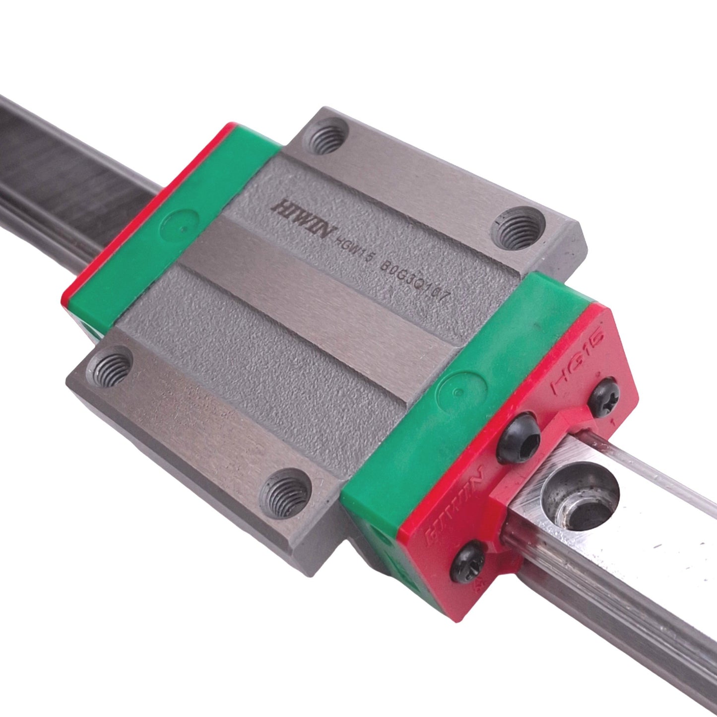Used Hiwin HGW15 Linear Guideway w/ 15x220mm Rail, 61.4x47x24mm Block, 23.47kN Max