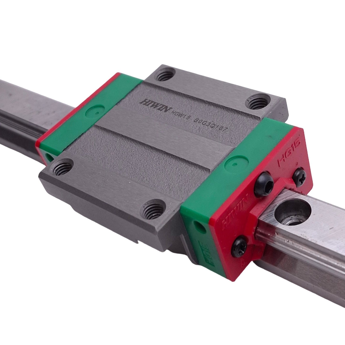 Used Hiwin HGW15 Linear Guideway w/ 15x220mm Rail, 61.4x47x24mm Block, 23.47kN Max