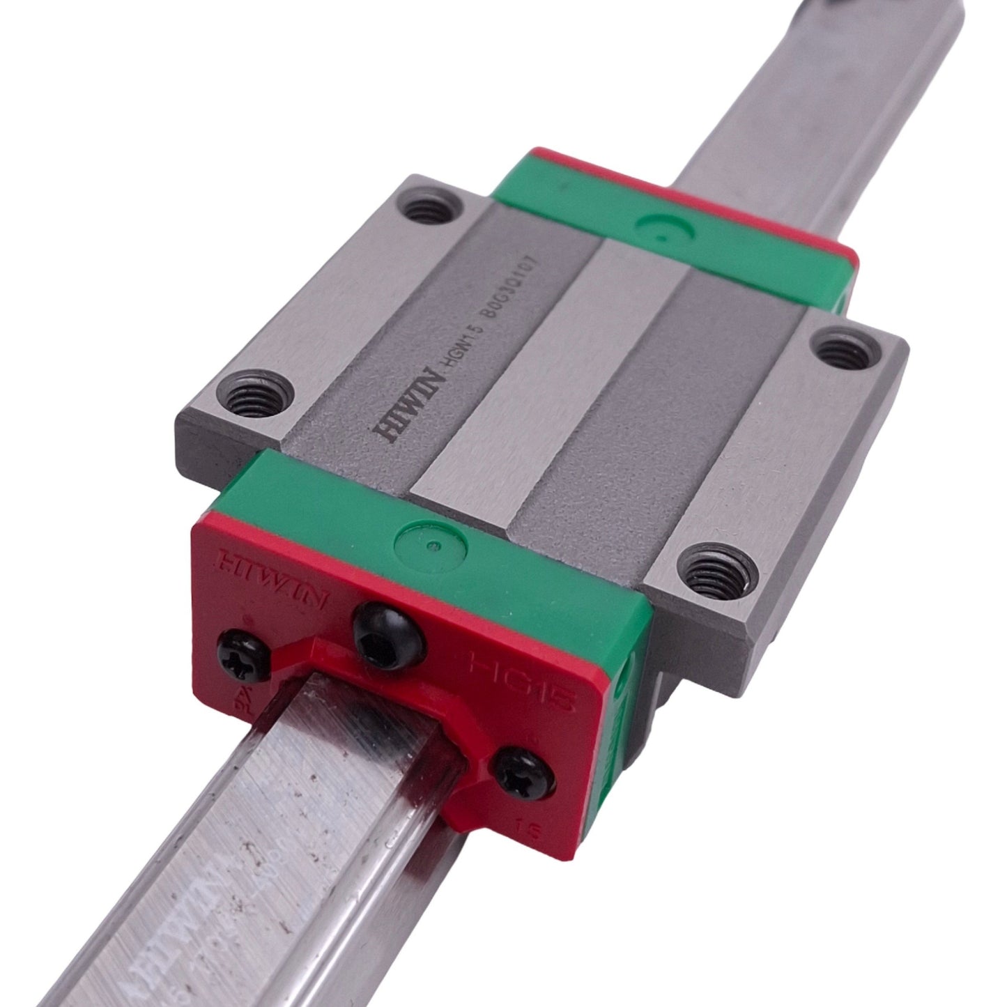 Used Hiwin HGW15 Linear Guideway w/ 15x220mm Rail, 61.4x47x24mm Block, 23.47kN Max