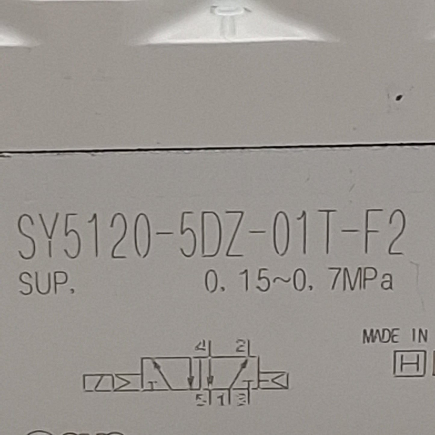 Used SMC SY5120-5DZ-01T-F2 Solenoid Valve, 5/2-Way, 1/8" NPT, 0.15-0.7MPa, 24VDC Coil